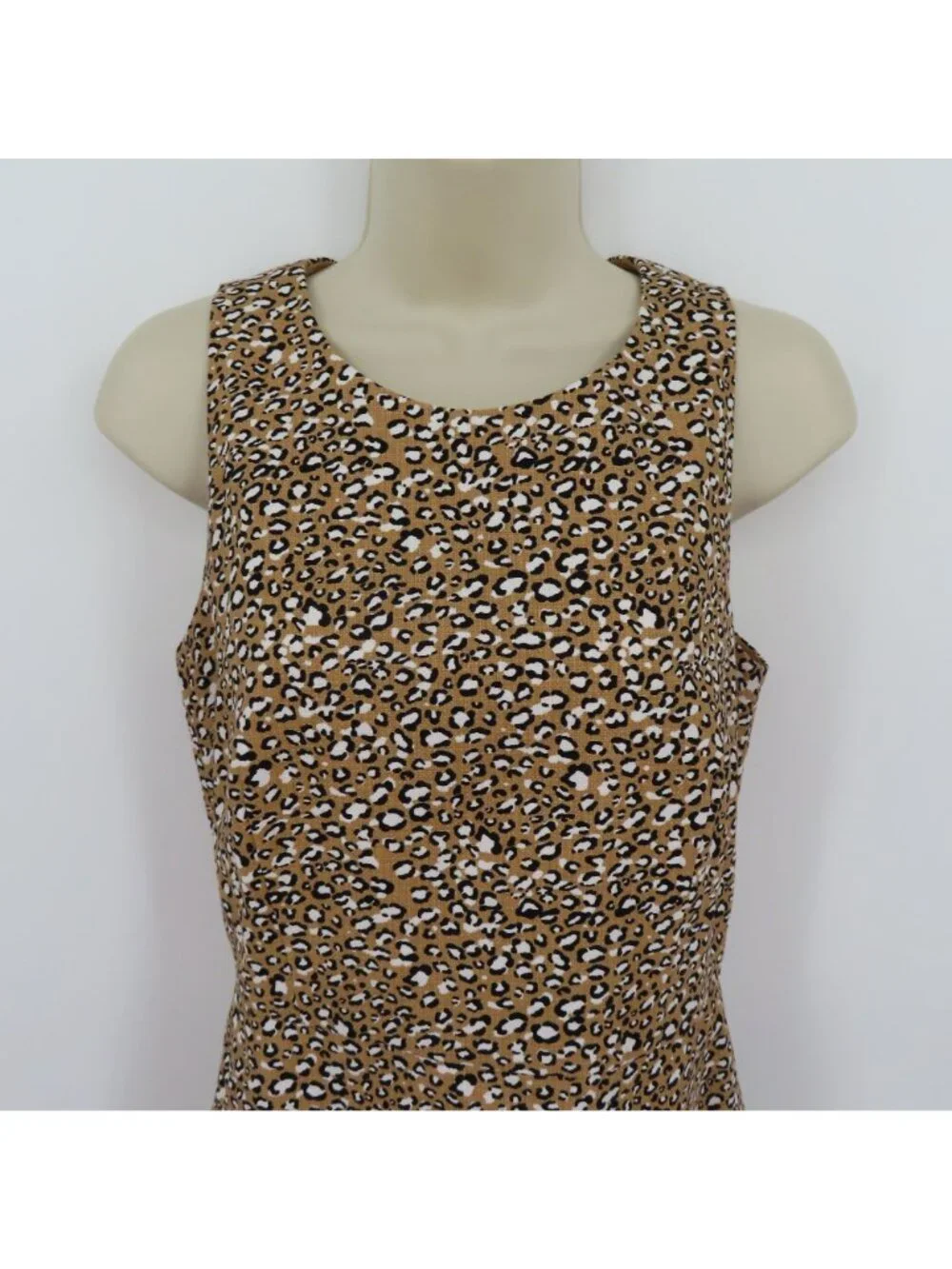 J Crew Women 2 Cheetah Leopard Animal Print Sheath Dress Sleeveless All Cotton